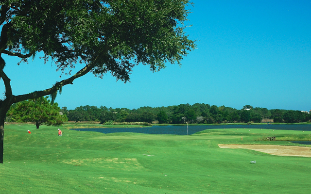 The Dyes channeled their inner Nicklaus with a tree that can easily come into play from the fairway at #17.  Beyond the green is the tee box for the finishing hole, a long and difficult par 5.