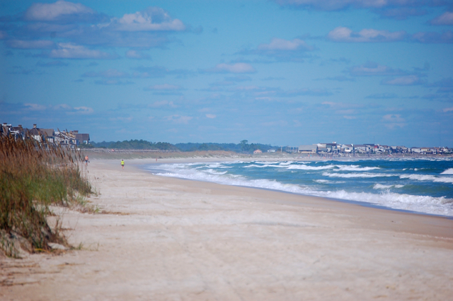 The beach inside the gates of DeBordieu is three miles long, clean and essentially private -- unless a member of the public gets dropped there by boat.  When the tide is out, one could walk to Pawleys Island on the sand.